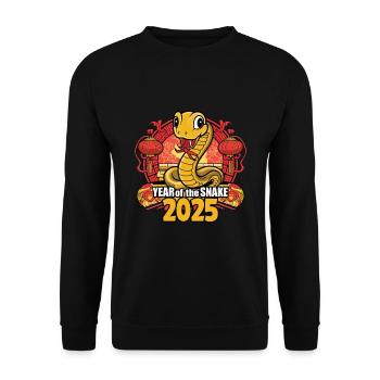 Année Chinoise 2025 Année du Serpent - Sweat-shirt Unisexe - noir - Devant - Alina (178cm) & Michal (187cm)