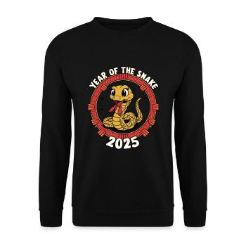 Année Chinoise 2025 Année du Serpent - Sweat-shirt Unisexe - noir - Devant - Alina (178cm) & Michal (187cm)