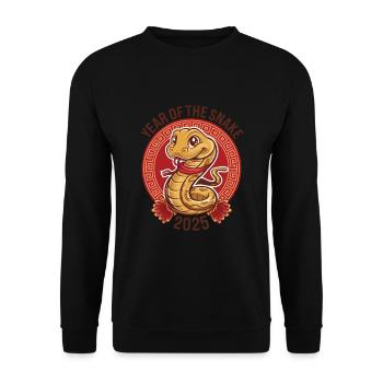 Année Chinoise 2025 Année du Serpent - Sweat-shirt Unisexe - noir - Devant - Alina (178cm) & Michal (187cm)