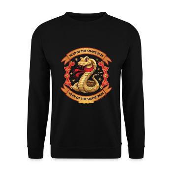 Chinese Year 2025 Year of the Snake - Unisex Sweatshirt - black - Front - Alina (178cm) & Michal (187cm)