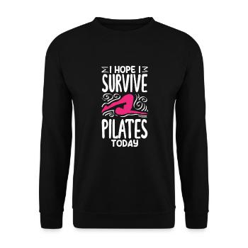 J’espère que je survivrai au Pilates aujourd’hui - Sweat-shirt Unisexe - noir - Devant - Alina (178cm) & Michal (187cm)