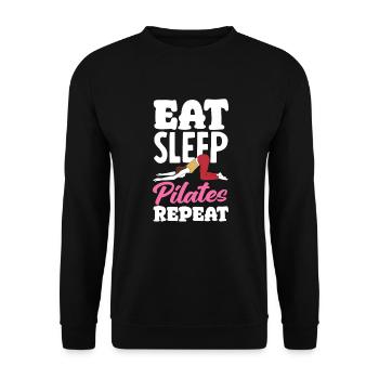 Eat Sleep Pilates Repeat Passion - Unisex Sweatshirt - black - Front - Alina (178cm) & Michal (187cm)