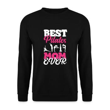 Best Pilates Mom Ever - Unisex Sweatshirt - black - Front - Alina (178cm) & Michal (187cm)