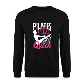 Pilates Queen Crown Fitness Silhouette - Unisex Sweatshirt - black - Front - Alina (178cm) & Michal (187cm)