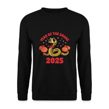 Année Chinoise 2025 Année du Serpent - Sweat-shirt Unisexe - noir - Devant - Alina (178cm) & Michal (187cm)