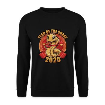 Chinese Year 2025 Year of the Snake - Unisex Sweatshirt - black - Front - Alina (178cm) & Michal (187cm)