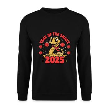 Année Chinoise 2025 Année du Serpent - Sweat-shirt Unisexe - noir - Devant - Alina (178cm) & Michal (187cm)
