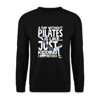 A day without Pilates is like no plan - Unisex Sweatshirt - black - Front - Alina (178cm) & Michal (187cm)