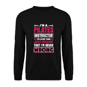 Entraîneur de Pilates Dicton humoristique pour - Sweat-shirt Unisexe - noir - Devant - Alina (178cm) & Michal (187cm)
