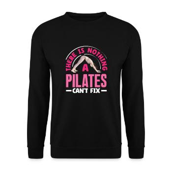 There's nothing Pilates can't fix - Unisex Sweatshirt - black - Front - Alina (178cm) & Michal (187cm)