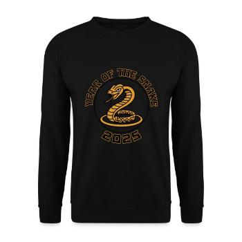 Chinesisches Jahr 2025 Jahr der Schlange - Unisex Pullover - Schwarz - Vorne - Alina (178cm) & Michal (187cm)