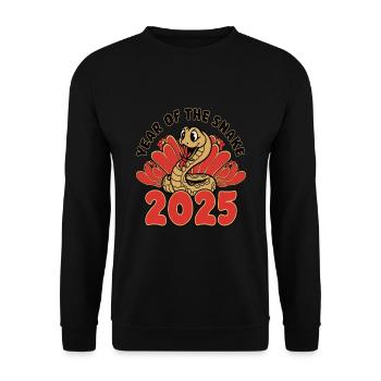Chinesisches Jahr 2025 Jahr der Schlange - Unisex Pullover - Schwarz - Vorne - Alina (178cm) & Michal (187cm)