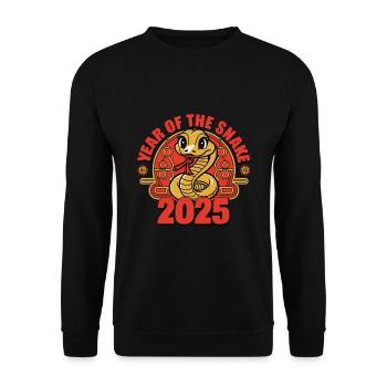 Année Chinoise 2025 Année du Serpent - Sweat-shirt Unisexe - noir - Devant - Alina (178cm) & Michal (187cm)