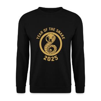 Chinesisches Jahr 2025 Jahr der Schlange - Unisex Pullover - Schwarz - Vorne - Alina (178cm) & Michal (187cm)