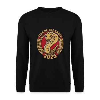 Année Chinoise 2025 Année du Serpent - Sweat-shirt Unisexe - noir - Devant - Alina (178cm) & Michal (187cm)