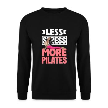 Less stress, more Pilates, relaxation - Unisex Sweatshirt - black - Front - Alina (178cm) & Michal (187cm)