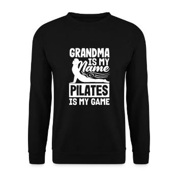 Pilates Granny Passion Pilates drôle - Sweat-shirt Unisexe - noir - Devant - Alina (178cm) & Michal (187cm)