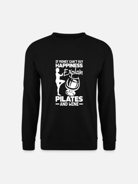 Explaining Pilates and wine happily - Unisex Sweatshirt - black
