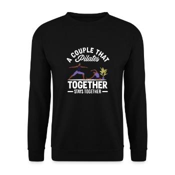 Pilates Couple Stay Strong Together - Unisex Sweatshirt - black - Front - Alina (178cm) & Michal (187cm)