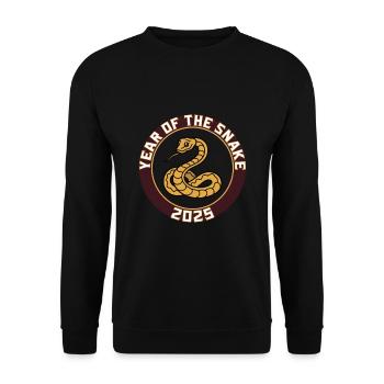 Chinesisches Jahr 2025 Jahr der Schlange - Unisex Pullover - Schwarz - Vorne - Alina (178cm) & Michal (187cm)