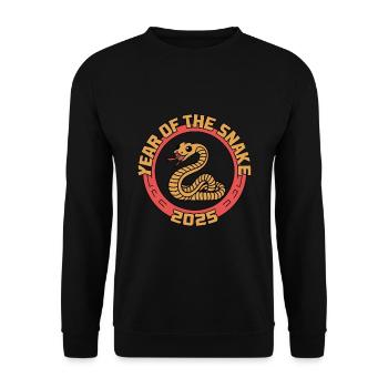 Chinesisches Jahr 2025 Jahr der Schlange - Unisex Pullover - Schwarz - Vorne - Alina (178cm) & Michal (187cm)