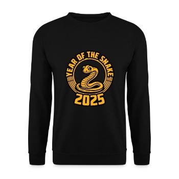 Chinesisches Jahr 2025 Jahr der Schlange - Unisex Pullover - Schwarz - Vorne - Alina (178cm) & Michal (187cm)