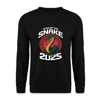 Chinese Year 2025 Year of the Snake - Unisex Sweatshirt - black - Front - Alina (178cm) & Michal (187cm)