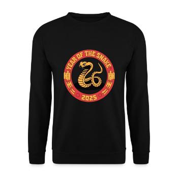 Chinese Year 2025 Year of the Snake - Unisex Sweatshirt - black - Front - Alina (178cm) & Michal (187cm)