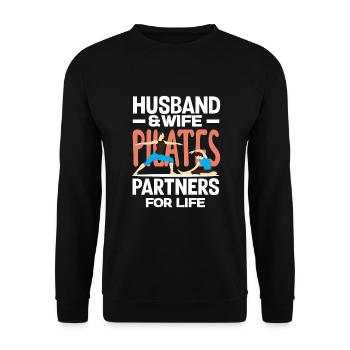 Pilates Partenaire pour la vie Couple - Sweat-shirt Unisexe - noir - Devant - Alina (178cm) & Michal (187cm)