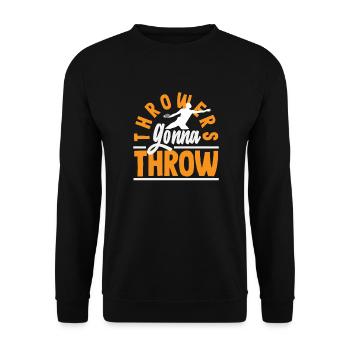 Diskus Diskuswurf Leichtathlet Sportler Geschenk - Unisex Pullover - Schwarz - Vorne - Alina (178cm) & Michal (187cm)