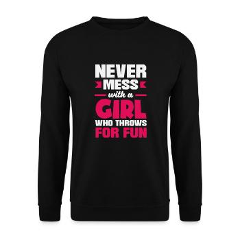 Lancer du disque Athlète Cadeau d’athlète - Sweat-shirt Unisexe - noir - Devant - Alina (178cm) & Michal (187cm)