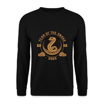Chinesisches Jahr 2025 Jahr der Schlange - Unisex Pullover - Schwarz - Vorne - Alina (178cm) & Michal (187cm)