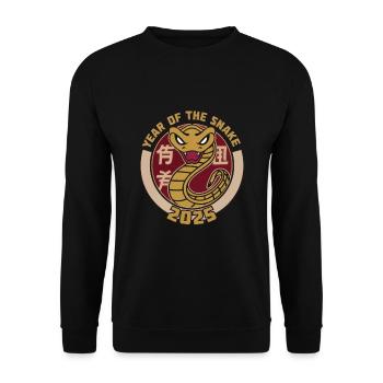 Chinese Year 2025 Year of the Snake - Unisex Sweatshirt - black - Front - Alina (178cm) & Michal (187cm)