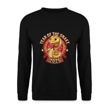 Chinesisches Jahr 2025 Jahr der Schlange - Unisex Pullover - Schwarz - Vorne - Alina (178cm) & Michal (187cm)