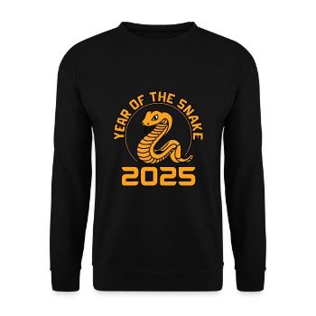 Chinesisches Jahr 2025 Jahr der Schlange - Unisex Pullover - Schwarz - Vorne - Alina (178cm) & Michal (187cm)