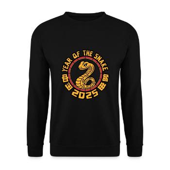 Chinese Year 2025 Year of the Snake - Unisex Sweatshirt - black - Front - Alina (178cm) & Michal (187cm)