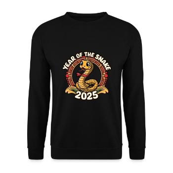 Chinesisches Jahr 2025 Jahr der Schlange - Unisex Pullover - Schwarz - Vorne - Alina (178cm) & Michal (187cm)