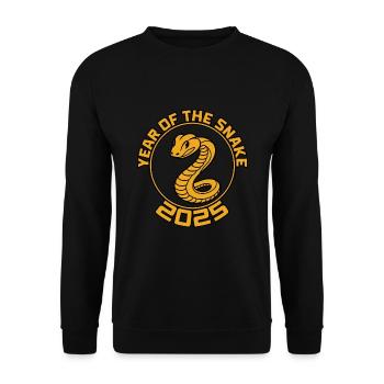 Chinesisches Jahr 2025 Jahr der Schlange - Unisex Pullover - Schwarz - Vorne - Alina (178cm) & Michal (187cm)