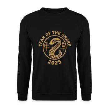 Année Chinoise 2025 Année du Serpent - Sweat-shirt Unisexe - noir - Devant - Alina (178cm) & Michal (187cm)