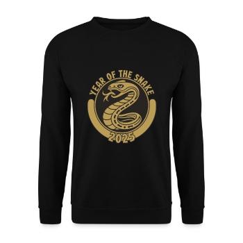 Chinesisches Jahr 2025 Jahr der Schlange - Unisex Pullover - Schwarz - Vorne - Alina (178cm) & Michal (187cm)