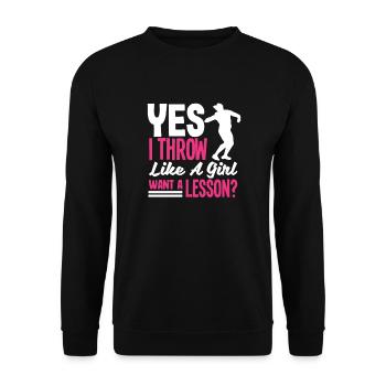 Lancer du disque Athlète Cadeau d’athlète - Sweat-shirt Unisexe - noir - Devant - Alina (178cm) & Michal (187cm)