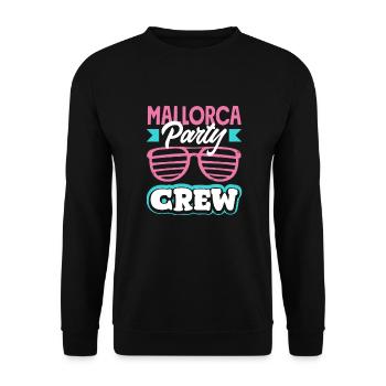 Mallorca Party Crew Mallorca Urlaub - Unisex Pullover - Schwarz - Vorne - Alina (178cm) & Michal (187cm)
