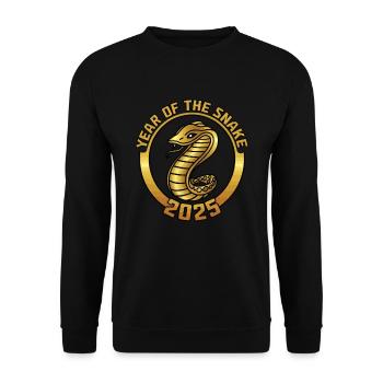 Chinesisches Jahr 2025 Jahr der Schlange - Unisex Pullover - Schwarz - Vorne - Alina (178cm) & Michal (187cm)