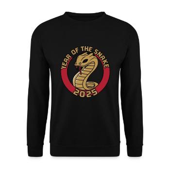 Chinesisches Jahr 2025 Jahr der Schlange - Unisex Pullover - Schwarz - Vorne - Alina (178cm) & Michal (187cm)