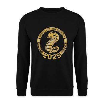Chinesisches Jahr 2025 Jahr der Schlange - Unisex Pullover - Schwarz - Vorne - Alina (178cm) & Michal (187cm)