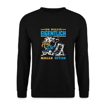 Mallorca Party Crew Mallorca Urlaub - Unisex Pullover - Schwarz - Vorne - Alina (178cm) & Michal (187cm)