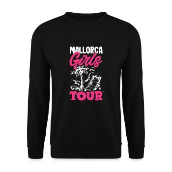 Mallorca Party Crew Mallorca Urlaub - Unisex Pullover - Schwarz - Vorne - Alina (178cm) & Michal (187cm)