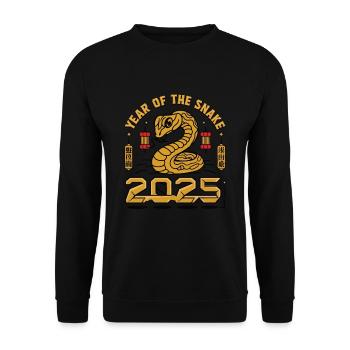 Chinese Year 2025 Year of the Snake - Unisex Sweatshirt - black - Front - Alina (178cm) & Michal (187cm)