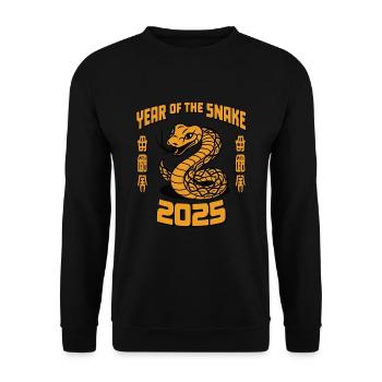 Chinese Year 2025 Year of the Snake - Unisex Sweatshirt - black - Front - Alina (178cm) & Michal (187cm)