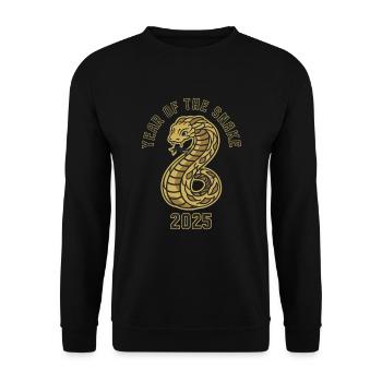 Chinesisches Jahr 2025 Jahr der Schlange - Unisex Pullover - Schwarz - Vorne - Alina (178cm) & Michal (187cm)